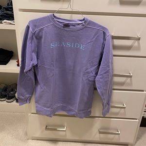 Purple and Blue Seaside Crew Neck Sweatshirt
